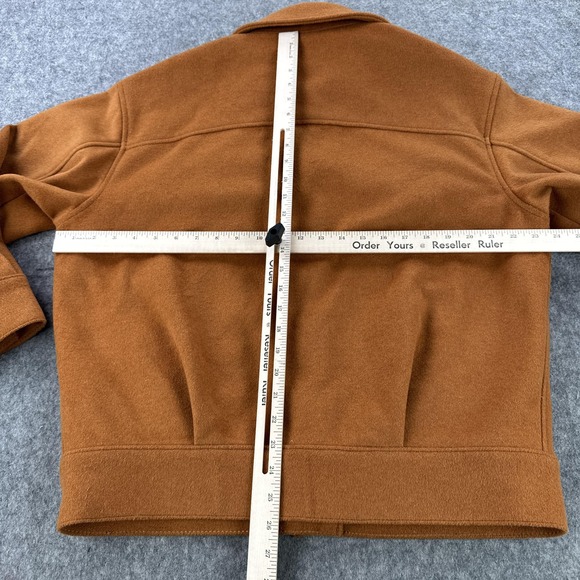 Levis Premium Jacket Womens Small Brown Trucker Quilted Lined Snap Wool A1739 - Picture 7 of 14